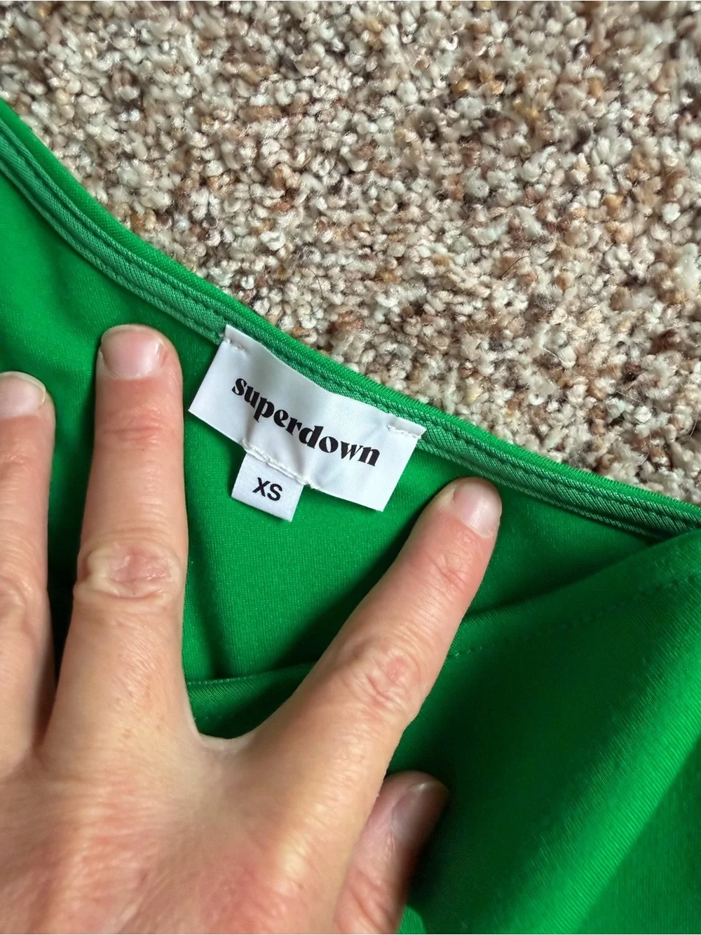 Superdown One-Shoulder Green Mini Dress